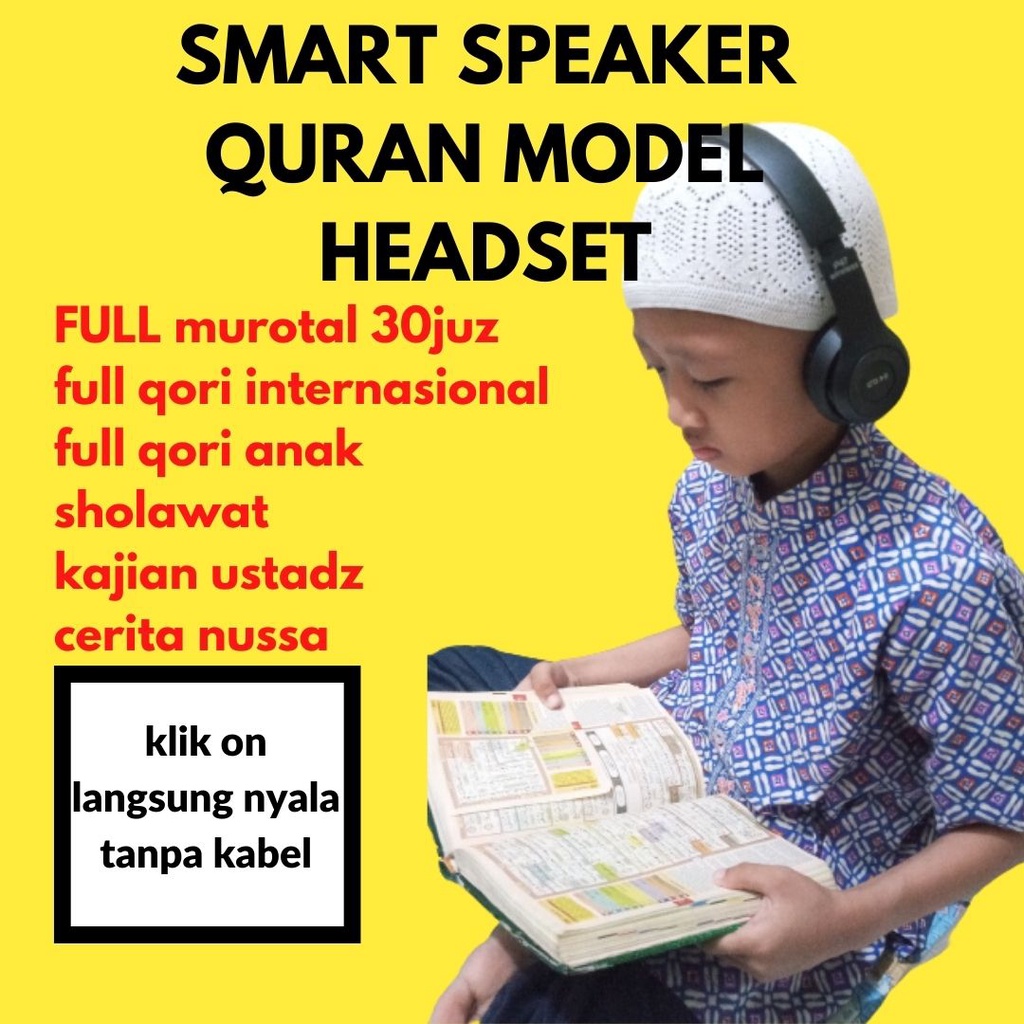 Speaker Alquran 30 Juz Model Smart Headset Murotal Quran