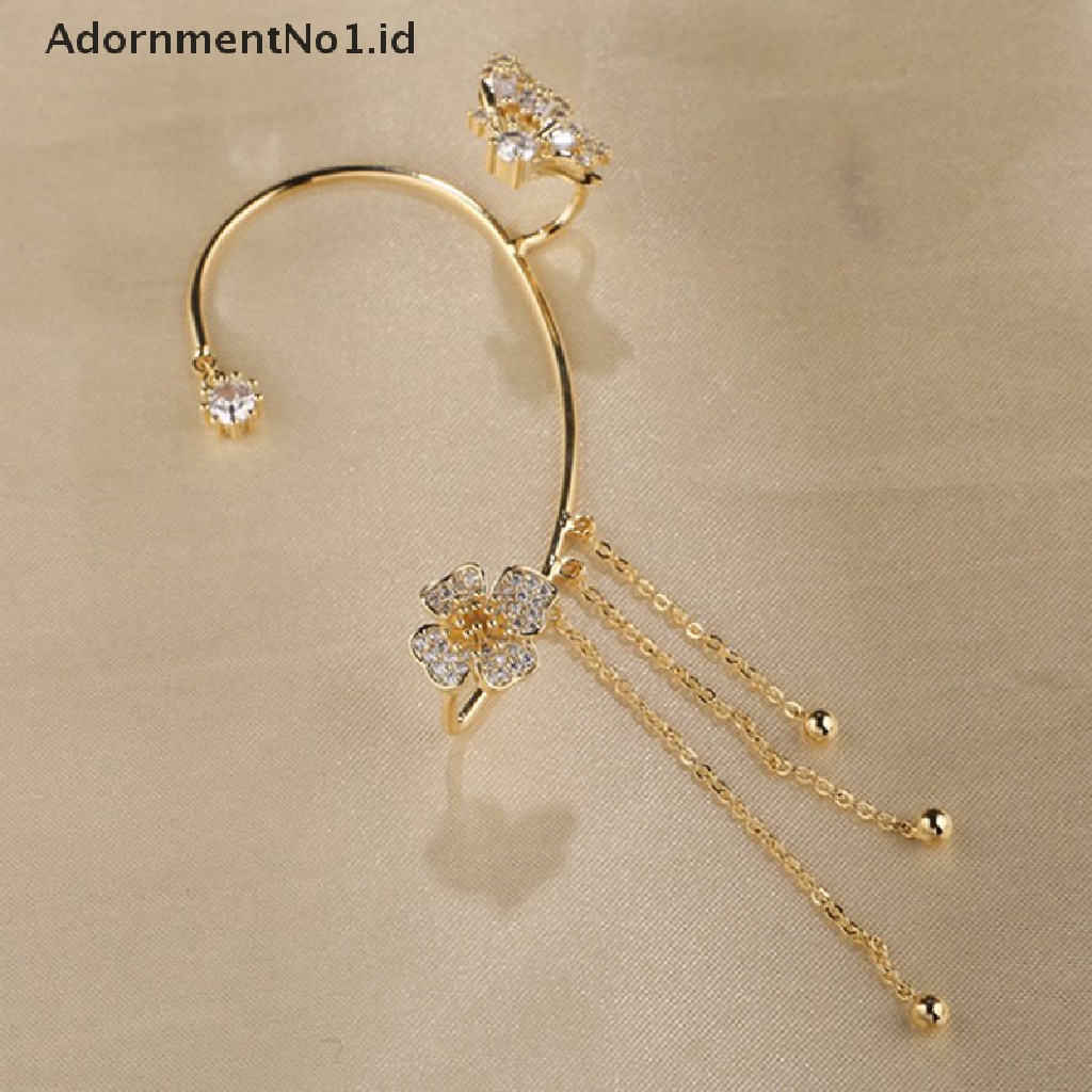 [AdornmentNo1] 1pcs Anting Kupu-Kupu Snowflake Baru Tanpa Tindik Anting Klip Telinga All-match Aksesoris Fashion [ID]