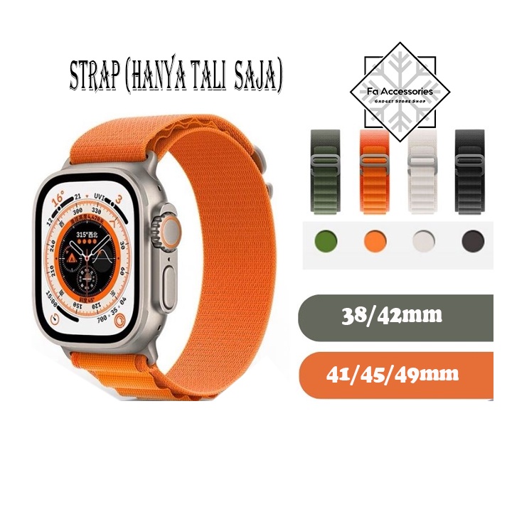 FA Strap ALPINE Nylon watch iwatch 12 3 4 5 6 8 7 SE 2020 ultra 38mm 42mm 40mm 41mm 44mm 45mm 49mm tali smartwatch jam tangan