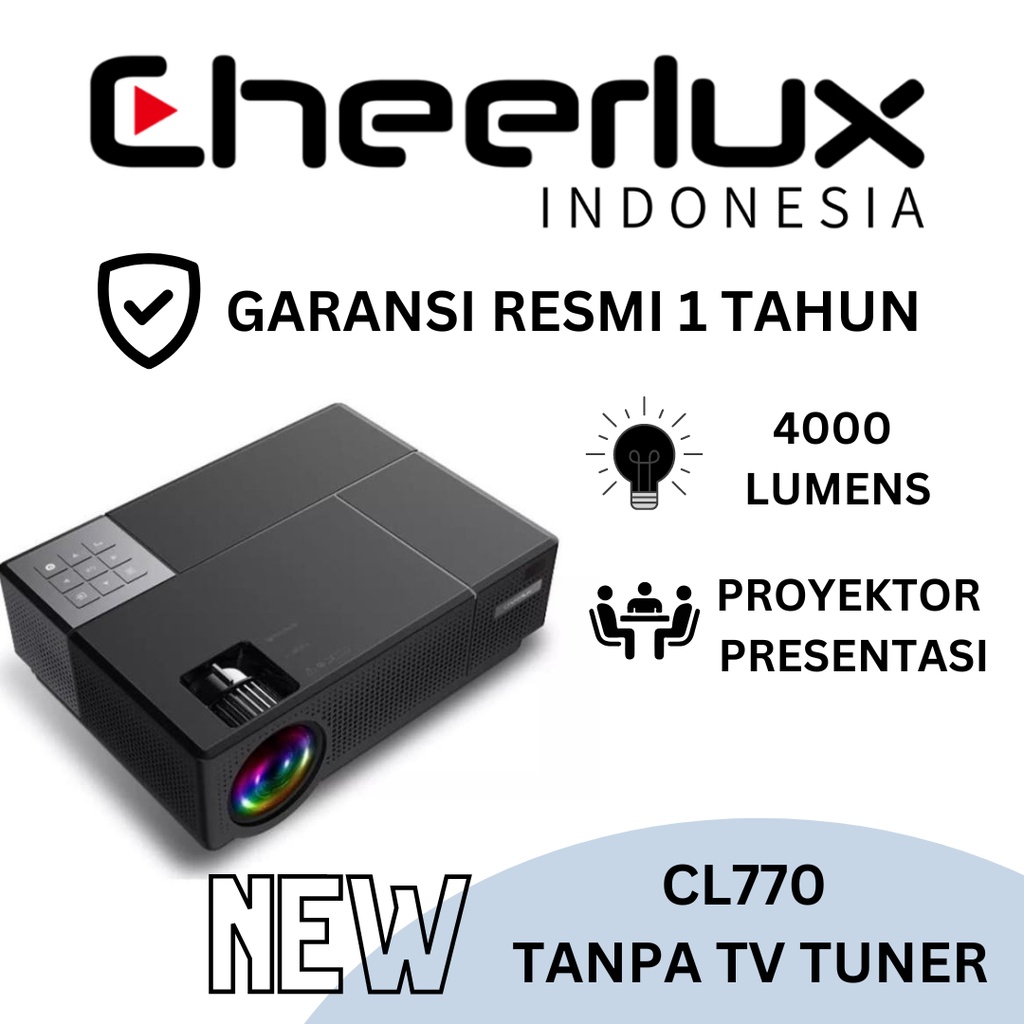 CHEERLUX INDONESIA | PROYEKTOR PRESENTASI CL770 4000 LUMENS WITH TV TUNER DAN TANPA TV TUNER