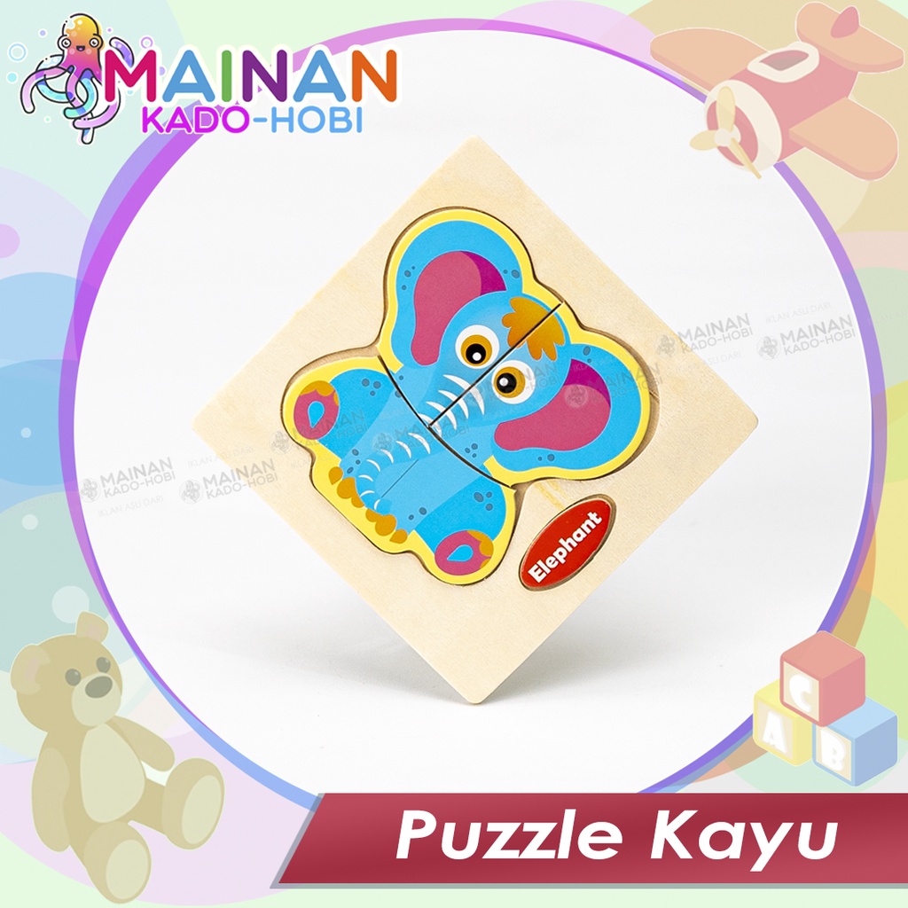 MAINAN MONTESSORI ANAK CREATIVE WOODEN PUZZLE TOYS SUSUN PAPAN PUZEL