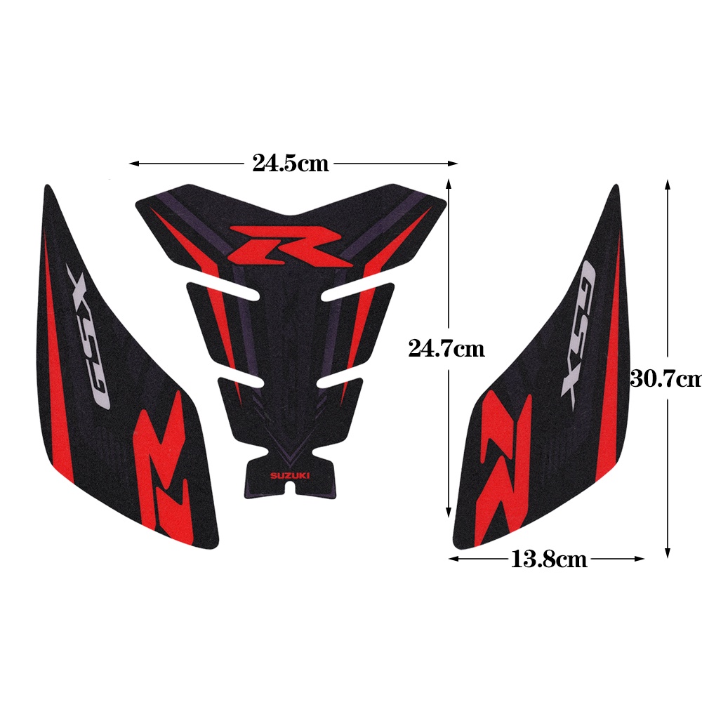 SUZUKI GSX Stiker Set Tangki Bahan Bakar Stiker Buram Pelindung Sisi Tangki Sepeda Motor Aksesoris Penghias Modifikasi Anti Selip Bodi Sepeda Motor Cocok untuk GSX R150 150R GSX1000 S150