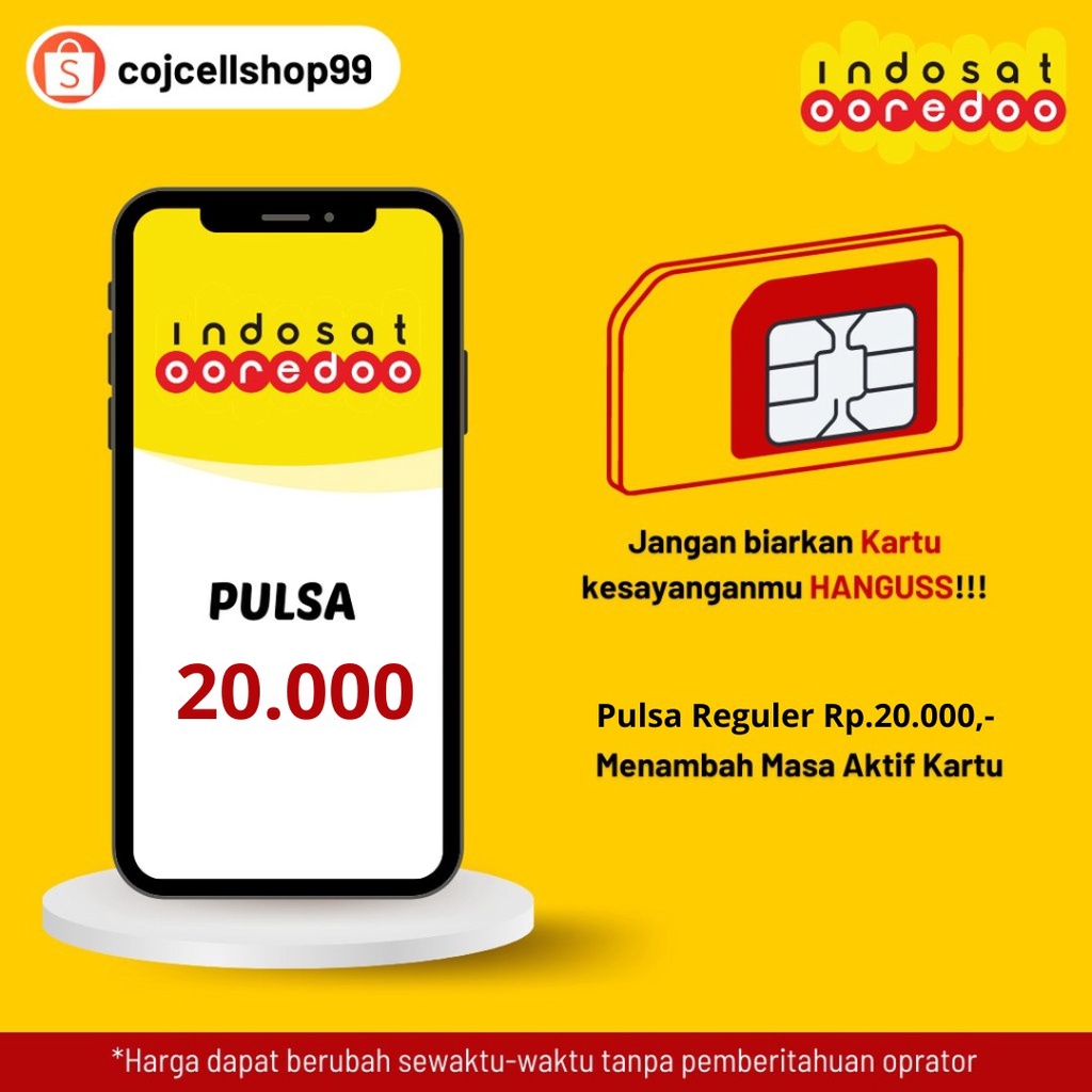 PULSA IM3 OOREDOO 20RB / Jual Pulsa IM3 20RB