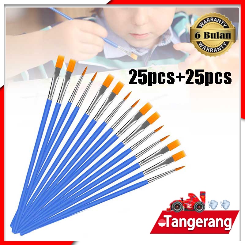 

50pcs Kuas Lukis Set / Paintbrush Paint Brushes / Flat - Artist Paint Brush