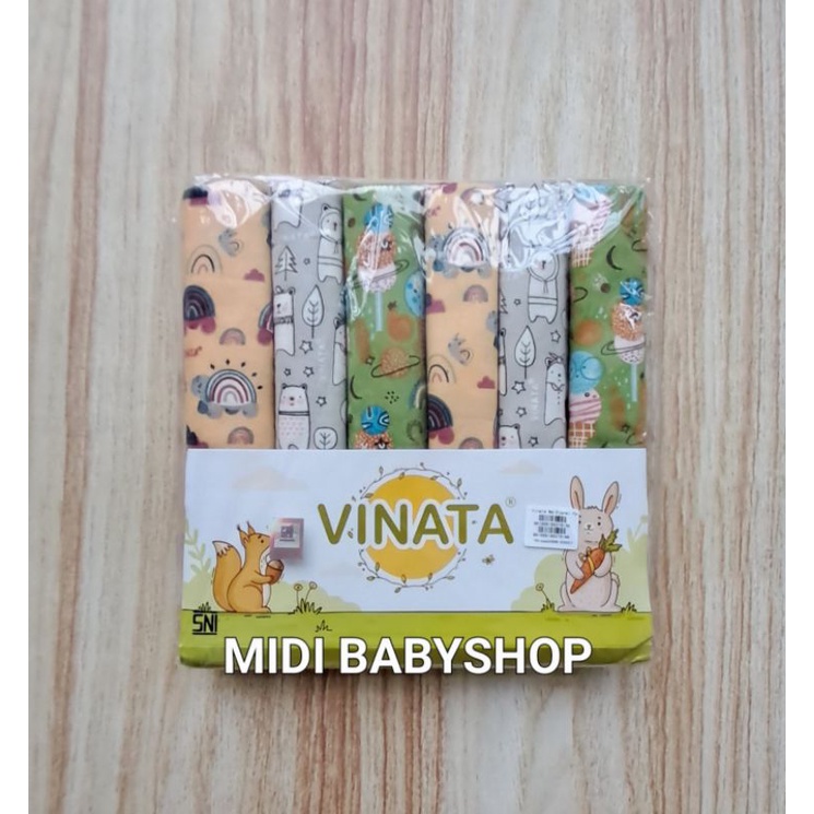 6 Pcs Bedong Bayi Flanel Motif Jumbo Vinata Nia Murah  SNI