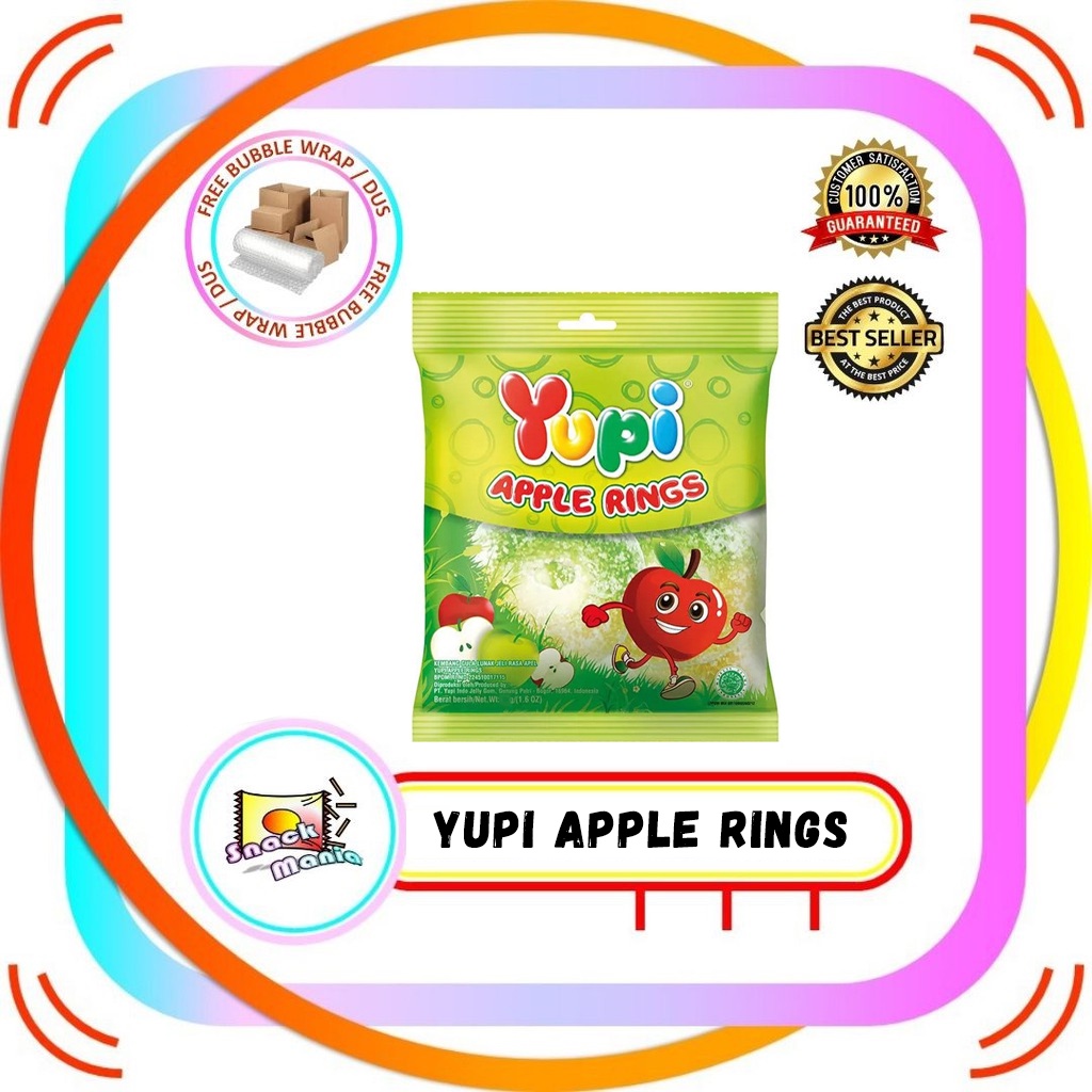 

Yupi Jelly Candy Apple Rings 108 gr Permen Lunak