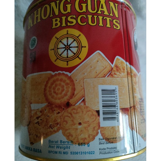 Khong Guan Biscuit/Biskuit Aneka Rasa Kaleng Bulat 650 gr