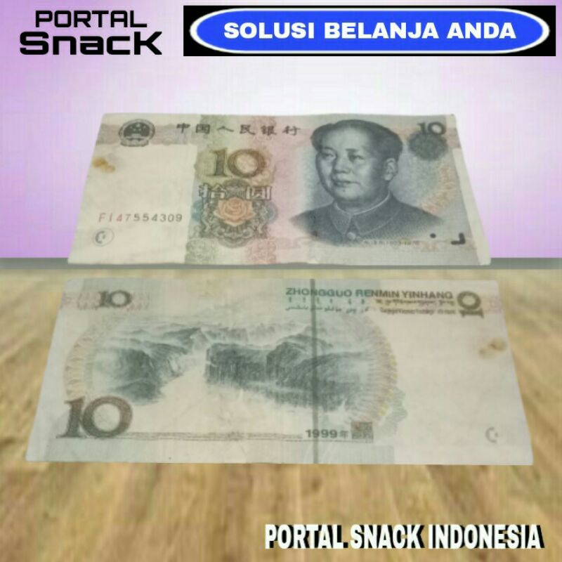 UANG ASING ASLI 10 Yuan Negara China