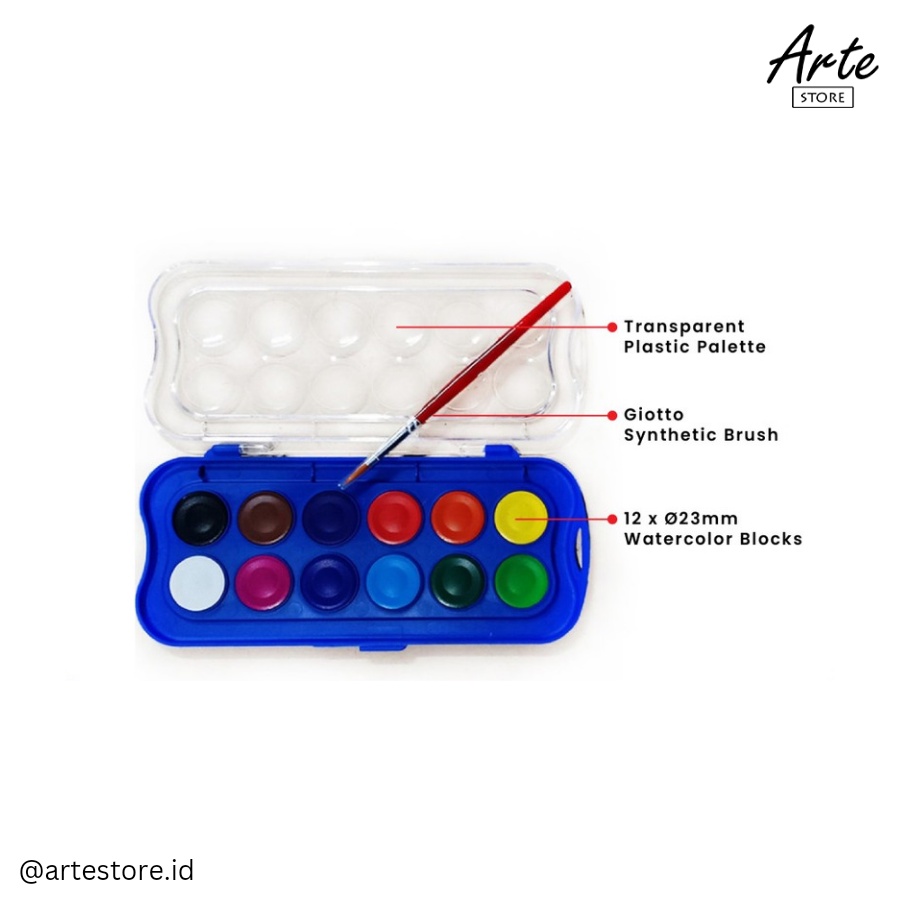 GIOTTO Acquerelli Mini 12 Warna