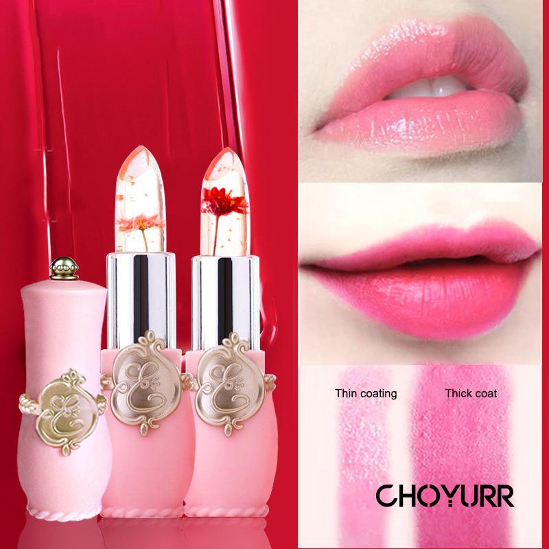 【COD】Lipstick Jelly Transparant Moisturizing Termurah Dan Terbaik Lip Gloss Lip Balm Crystal Bunga Perubahan Warna Lip Balm-CH