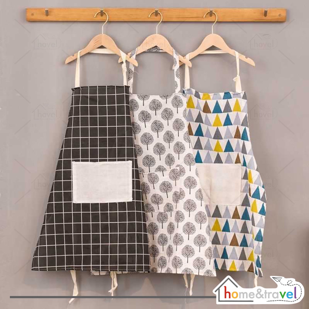 HOVELSHOP Celemek Dapur Apron Masak Pelindung Baju Kain Lap Anti Noda Premium