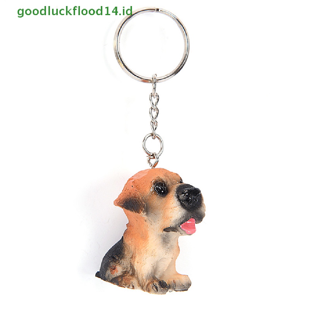 [GOOGFOUR] Indah Resin Hewan Anjing Peliharaan Gantungan Kunci Gantungan Kunci Key chains Random Hadiah Perhiasan [TOP]