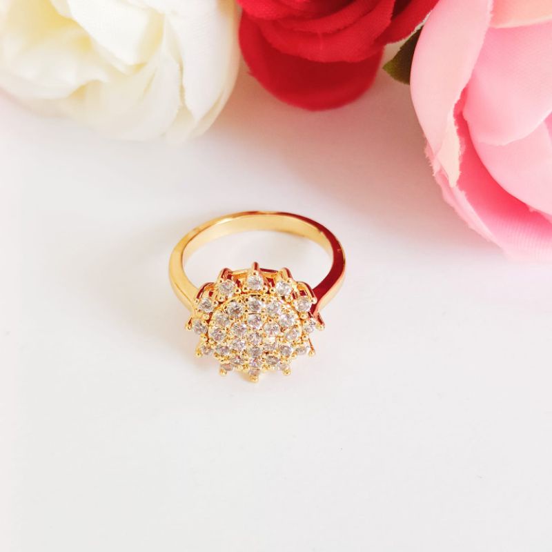 CINCIN PERMATA ZIRCON MODEL BUNGA MATAHARI