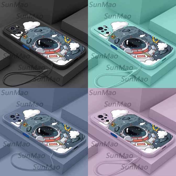 Case Xiaomi Redmi Note 10 10s CUTE ASTRONOT Cartoon Silicon Square Gambar FREE TALI Lanyard