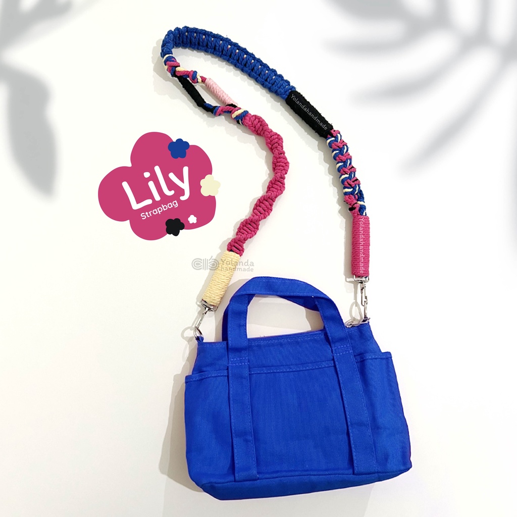 [TERMURAH] Tali Strap bag Macrame LILY | Premium | Tali kamera | Strap Bag Lucu | Custom | Puffy Bag | Sling Bag | Pendek |COD