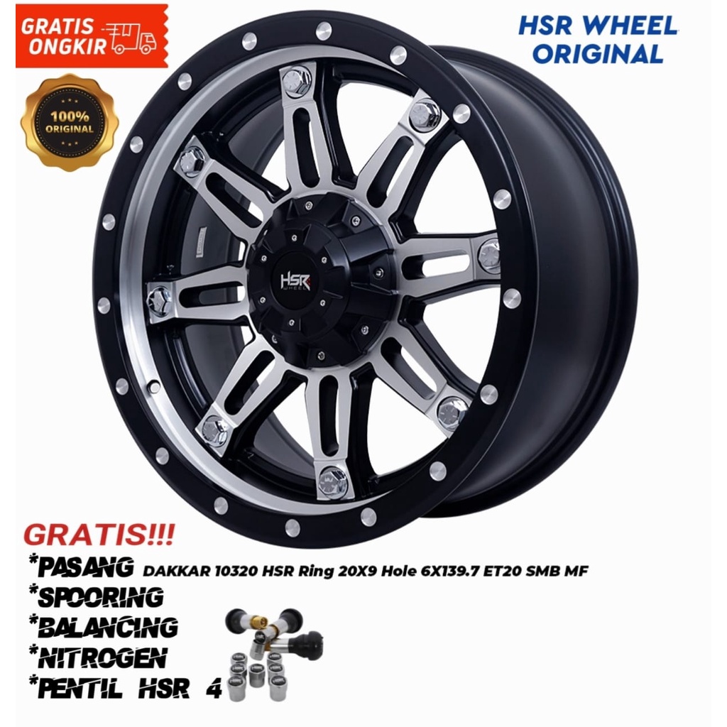 Velg hsr wheel untuk mobil Ford Everest,Pajero,Prado Velg DAKKAR HSR Ring 20