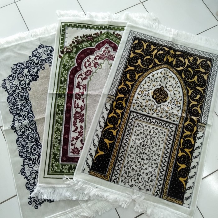 Sajadah SAJADAH SAFATEX PUTIH TURKI - Biru(S6H4) Sajadah Turki Dewasa BISA COD Sajadah Wangi Premium