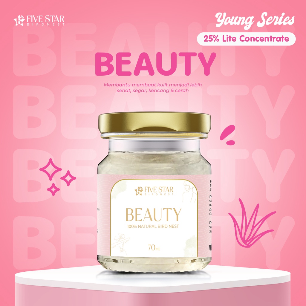 

[FIVESTAR YOUNG] Minuman Sarang Burung Walet Isi 3 atau 6 Jar | Varian Beauty 25% Lite Concentrate Birdnest Ready to Drink