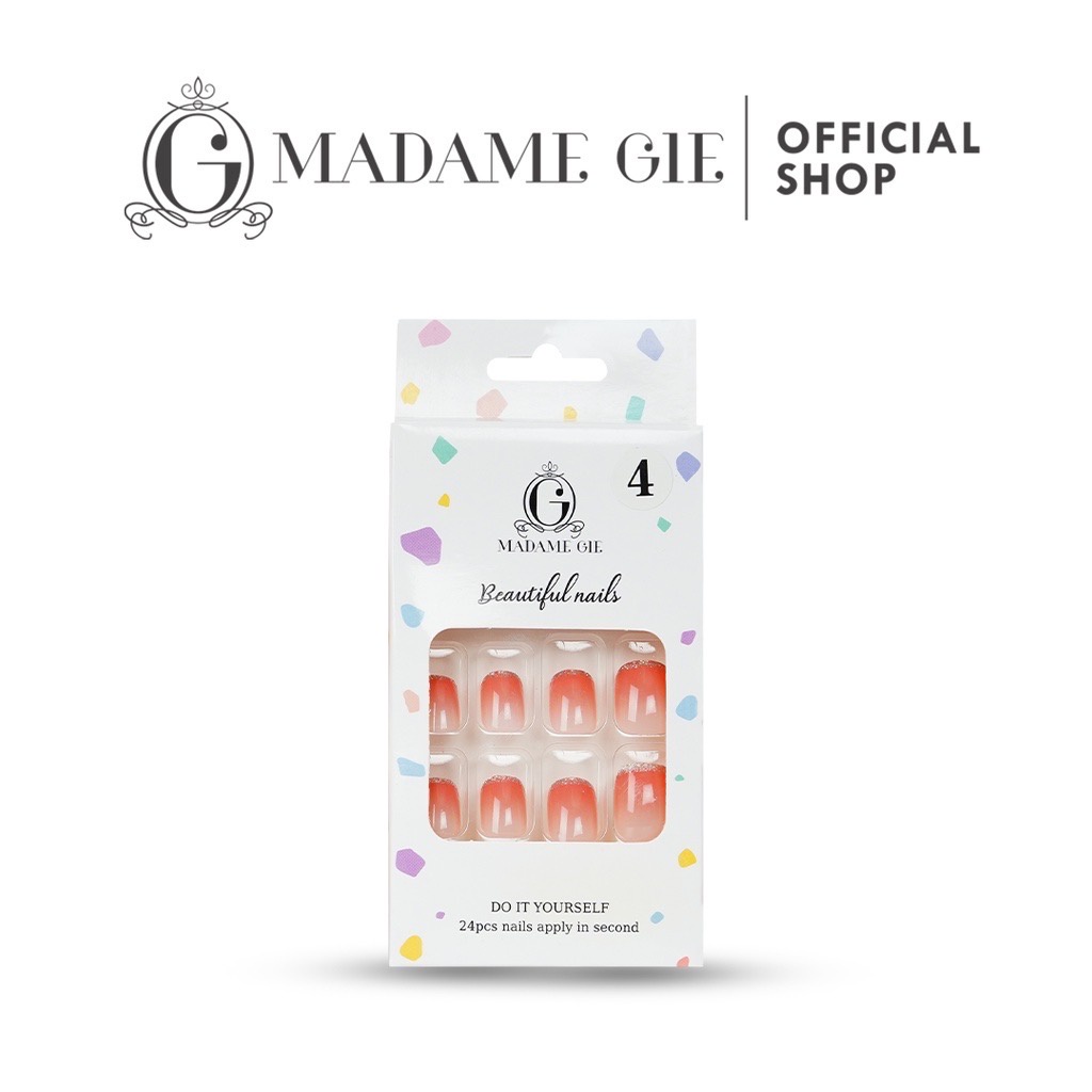 MADAME GIE Beautiful Nails Indonesia / Kuku Palsu / Do It Yourself 24pcs Nails Apply In Second / Fake Nail Art / Cat Kutek Polish Peel Off Sticker Manicure Pedicure Base Top Coat / Cosmetic Beauty Tools Alat Kecantikan Kosmetik Treament Perawatan / Series