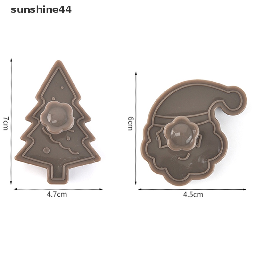 Sunshine 4Pcs/Set Cetakan Kue Kering Cookie Cutter Plastik Natal Baking Cookie Cutter.