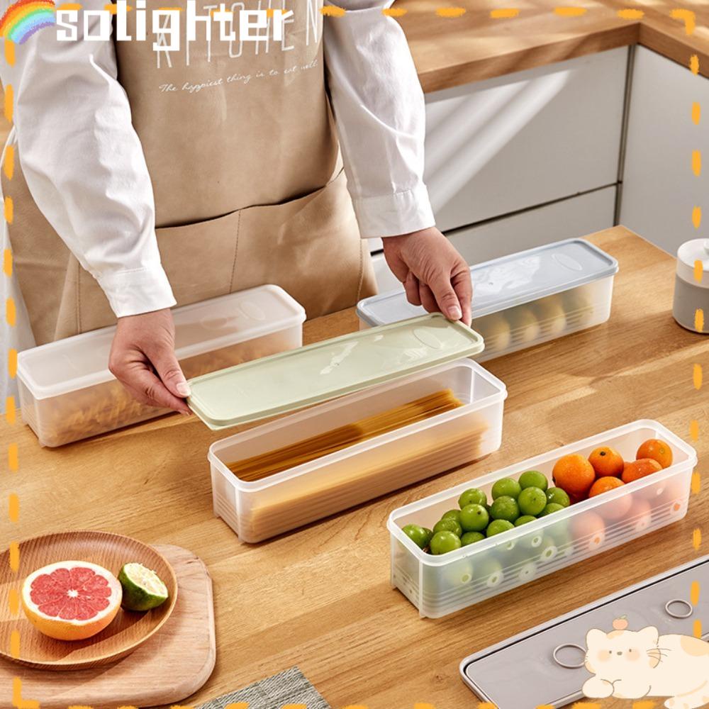 Solighter Food Preparation Storage Box Portable Home Crisper Kulkas Freezer Organizer Bawang Jahe Segar Penyimpanan Microwave Pemanas Kotak