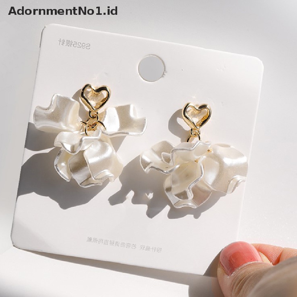 [AdornmentNo1] Anting Drop Kelopak Bunga Shell Akrilik Korea Untuk Wanita Elegan Metal Hollow [ID]