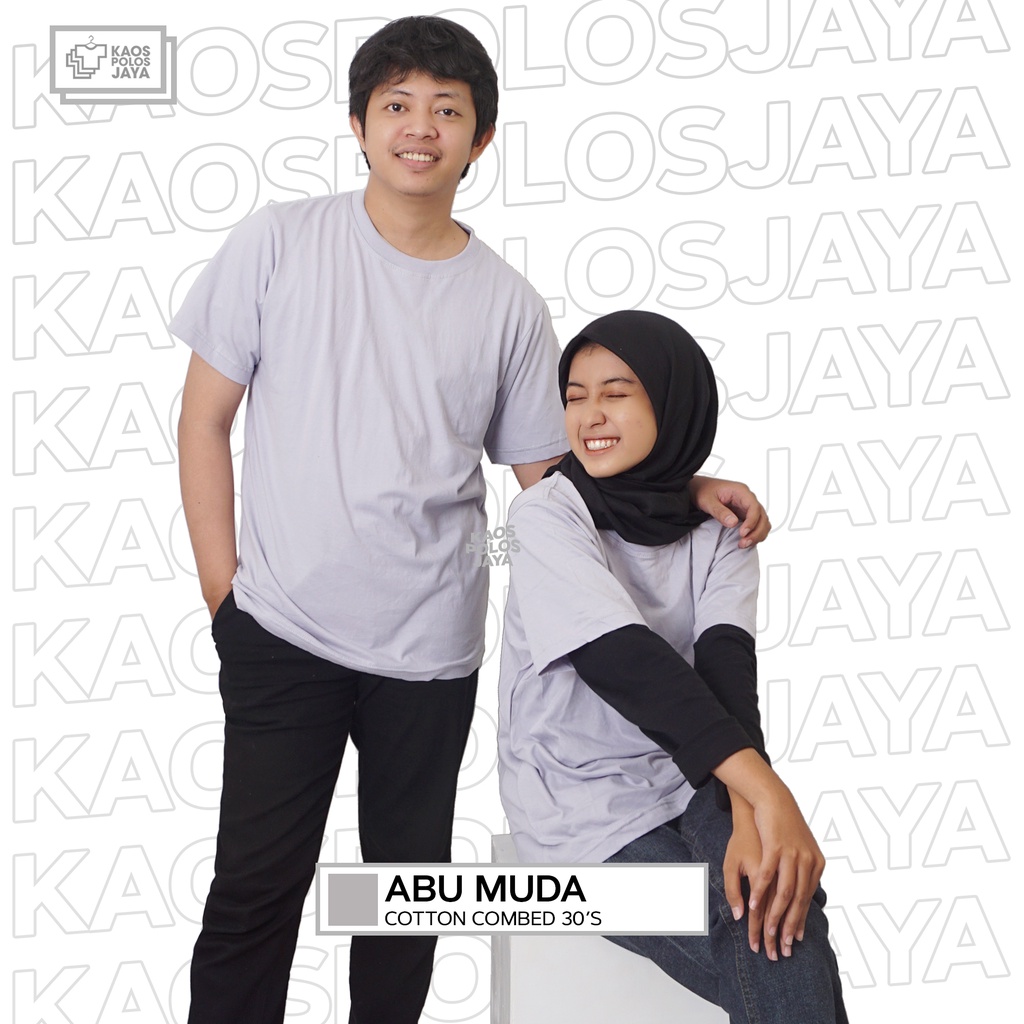 KAOS POLOS SILVER / KAOS OBLONG UNISEX / KAOS COTTON COMBED 30'S