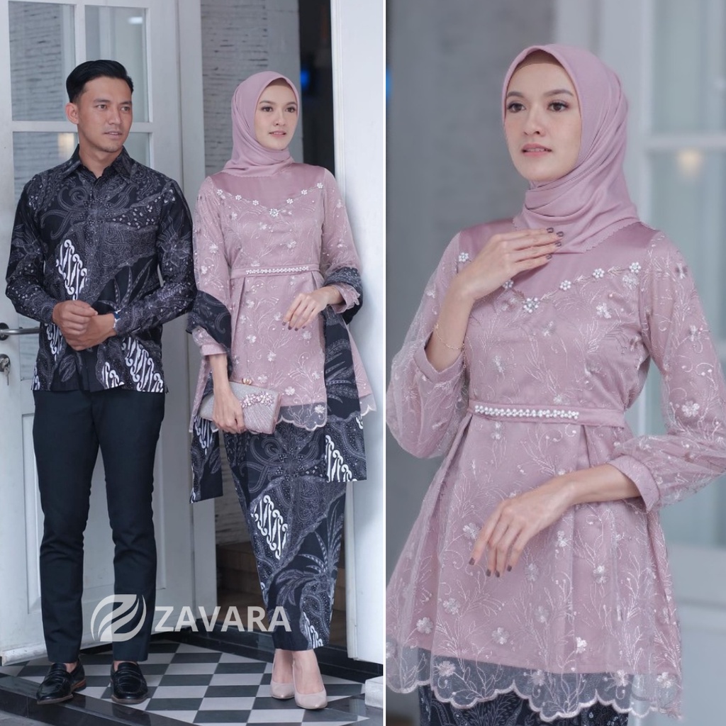 Batik Couple Kebaya Modern Kebaya Tunangan Lamaran Baju Wisuda Batik Brukat Terbaru