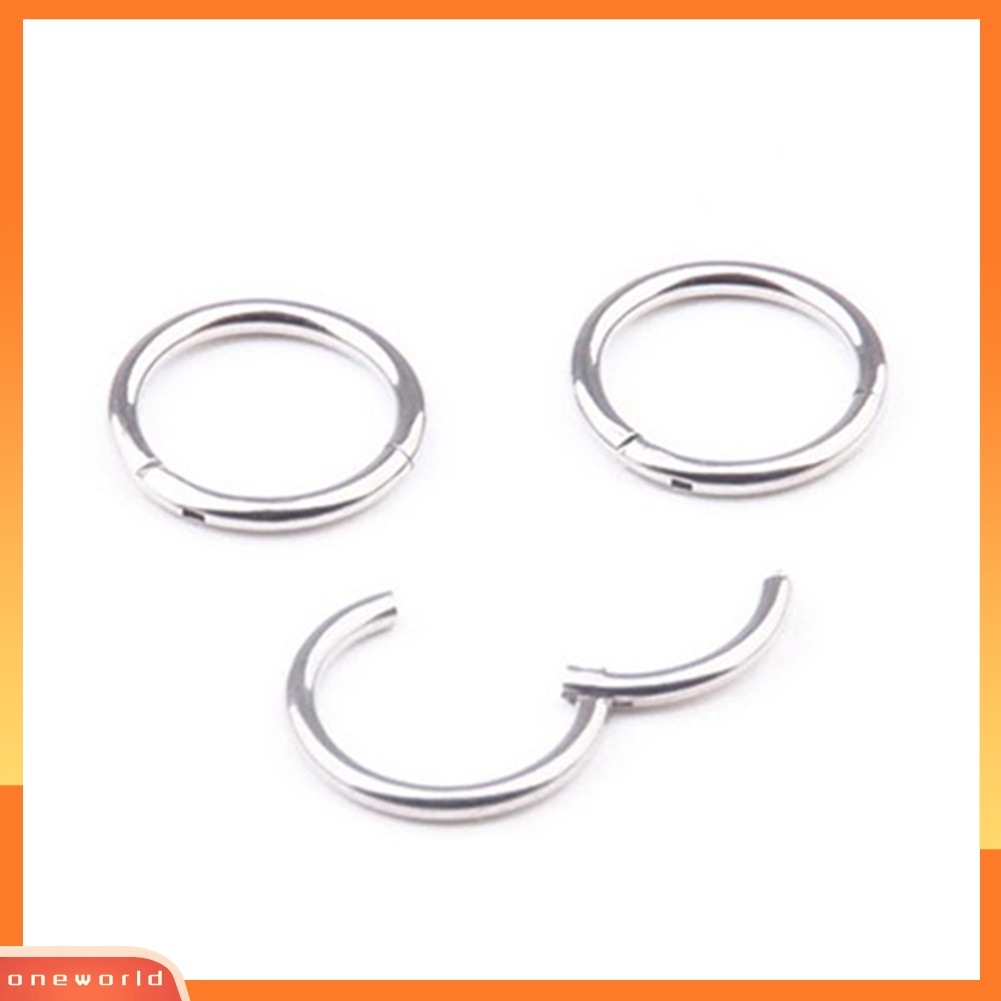 [oneworld] 1pc 16G 14G Cincin Hoop Segmen Berengsel Stainless Steel Bibir Hidung Septum Tindik