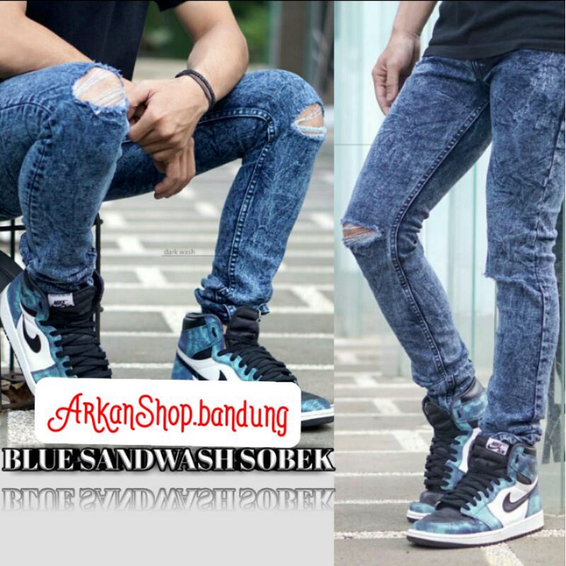 Celana Jeans Pria Bikers Jumbo SURVIVE™ Original Long Pant's Men's Knee Rips | Celana Jeans Panjang Pria Ukuran Besar | Celana Pria Sobek Lutut