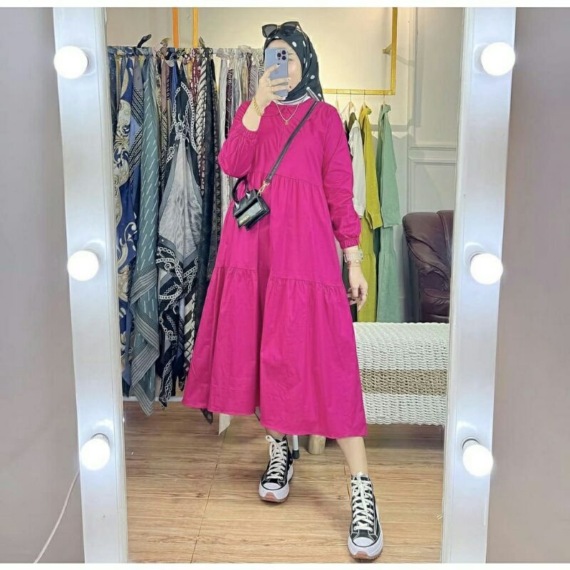 [COD] SERENA TUNIK MIDI DRESS / TUNIK KEKINIAN / MIDI DRESS JUMBO
