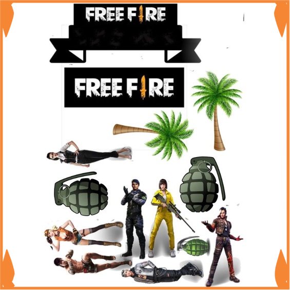 Ready Topper cake Free Fire Ff  baner kue ultah Toko_Arsha