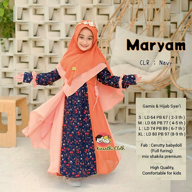 gamis maryam syar'i kids by kinanthi