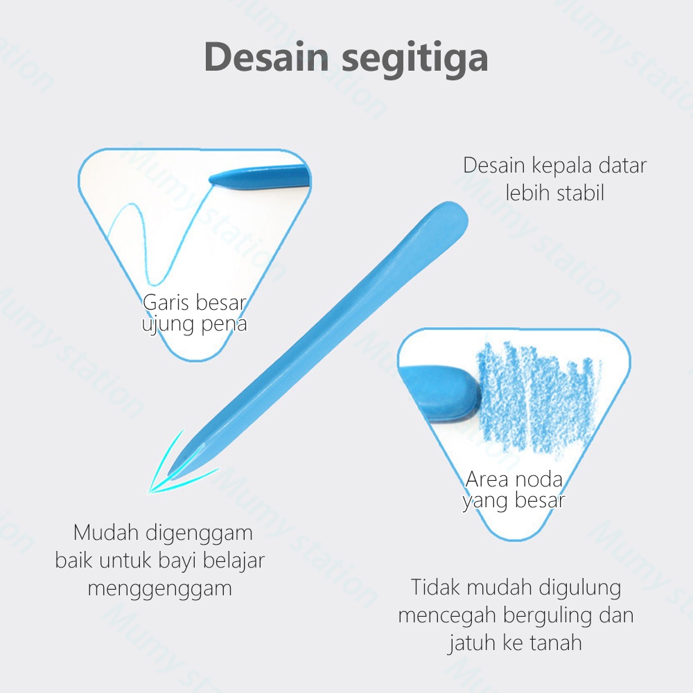 Mumystation Plastic Crayon Lab Non Toxic Crayon Triangular Crayon Lab Triangle Crayon Plastik Anti Kotor