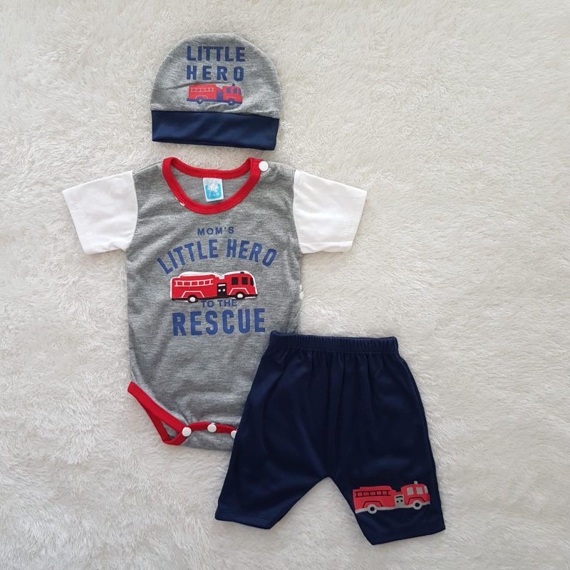 Baju Bayi Cowok little Hero set Rp