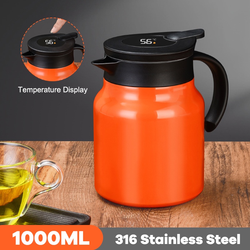 1000ML Termos Stainless Steel Tahan Panas Dingin Tampilan Digital Pintar 24 Jam Termos Air Panas Premium Quality