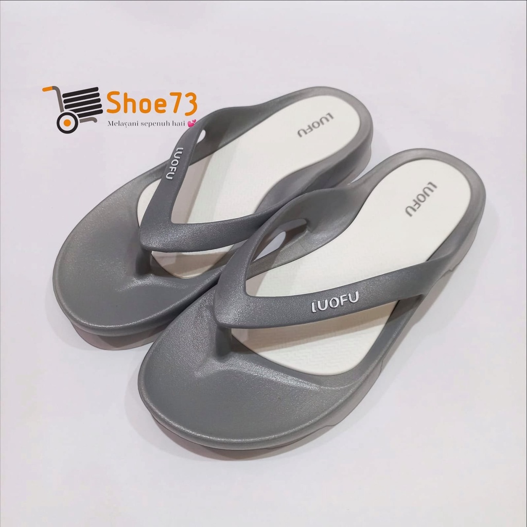 LUOFU F 2327 E01WTC SIZE 36-40 ORIGINAL l Sandal jepit jelly wanita l Sendal cewek impor