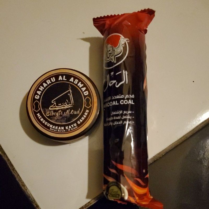 Elbeyts Al Oud Dupa / Bukhur / Buhur Arab Wangi / Hio gaharu al Aswad plus arang (Wangi Dijamin Tida