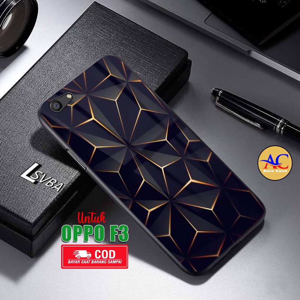 Case Hp Softcase Glossy Oppo F3 ABSTRK Casing Silikon Handphone Pelindung Kamera