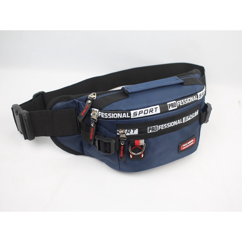 TAS PRIA Waistbag Tas Selempang Pria Terbaru Bahan Nylon Waterproof Original Polo Amstar