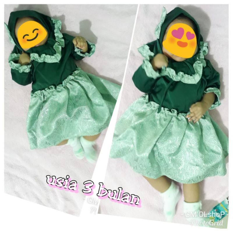 ARSYILA GAMIS HIJAB BAYI KHUSUS NEWBORN 0 1 2 3 BULAN COCOK UNTUK AQIQAH