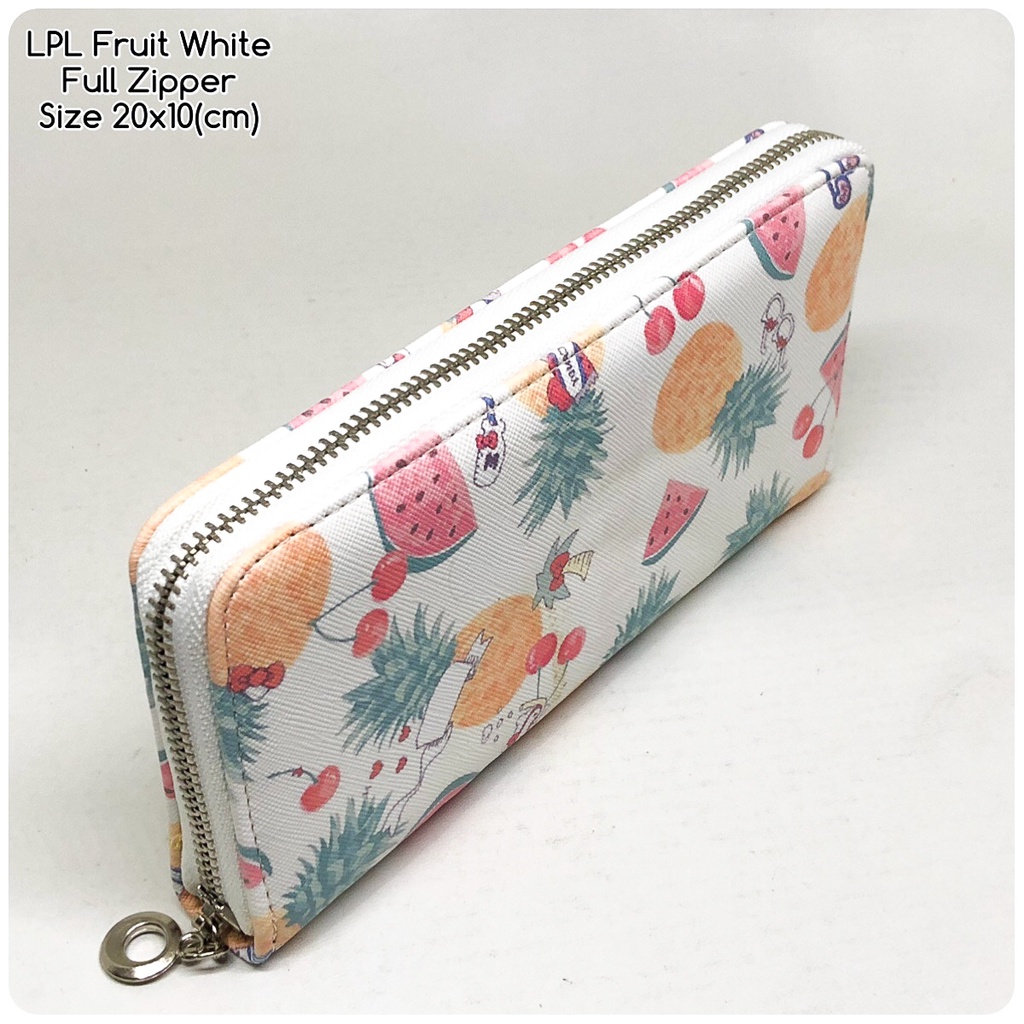 dompet wanita panjang full zipper lopolo fruit white original dompet import dompet lucu