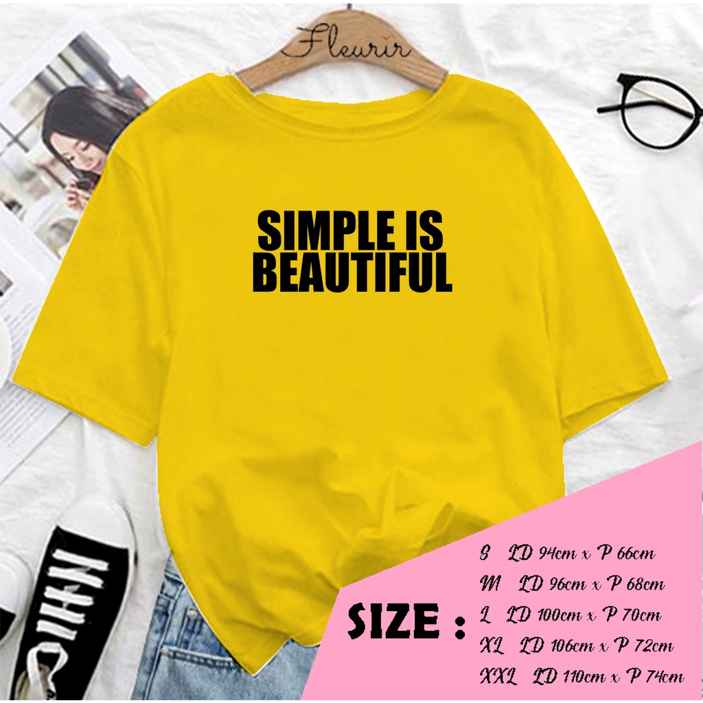 FLEURIR - COD KAOS WANITA SIMPLE PRIA REMAJA DEWASA UNISEX TSHIRT JUMBO