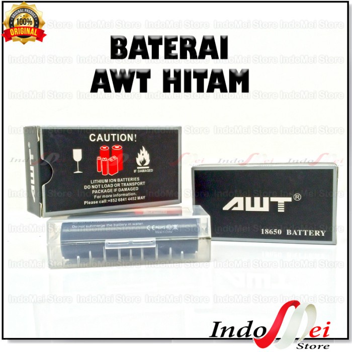 Cod Battery Murah AWT Hitam 3400 MAH IMR 18650