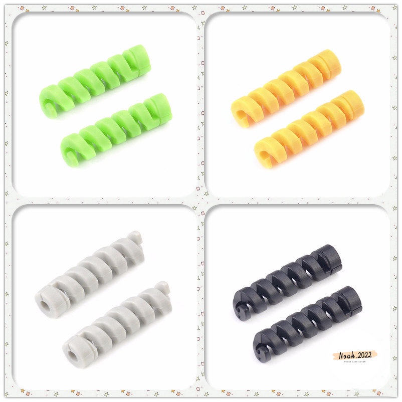 1pc Pelindung Kabel Data Universal Multi Warna Spiral Kabel Data Bahan Silikon Untuk Ponsel