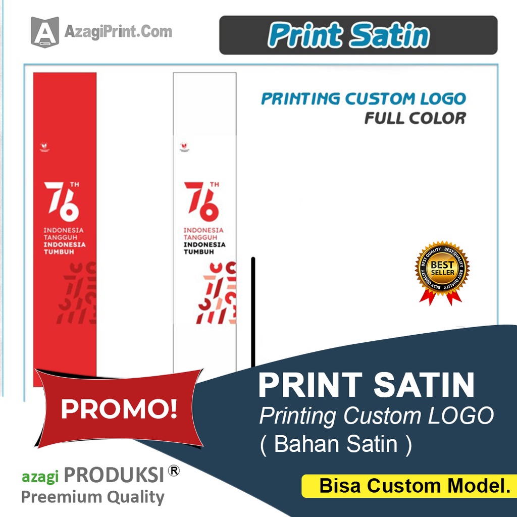 Cetak Satin / Umbul Umbul Kain / Bendera Print Custom Size