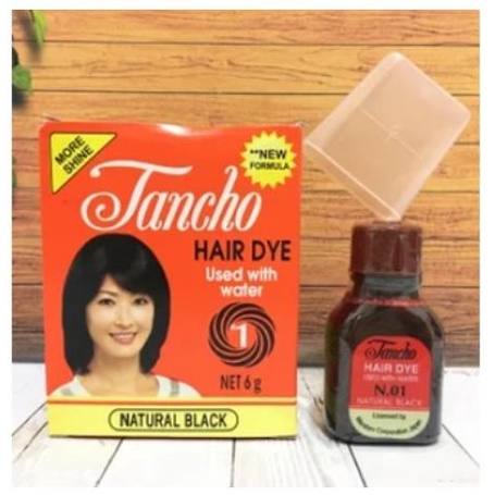 ^ KYRA ^ Tancho Semir Rambut Hitam Pewarna Bubuk Hair Dye - Netto 6 gr