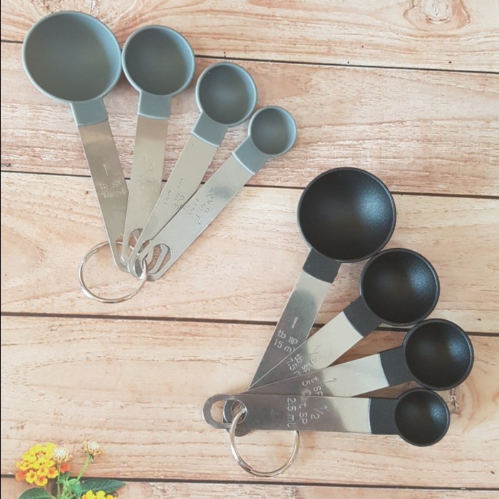 Sendok Ukur Stainless Steel, Sendok Takar 4 set, Sendok Ukur