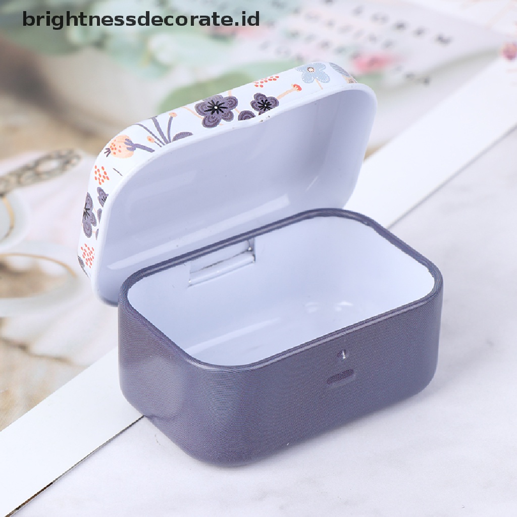 [Birth] Mini Flower Tin Trinket Coin Box Tempat Penyimpanan Perhiasan Tinplate Small Floral [ID]