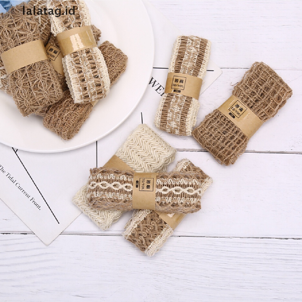 [lalatag] 2m Natural Hessian Goni Goni Pita Renda DIY Craft Dekorasi Pesta Pernikahan [ID]